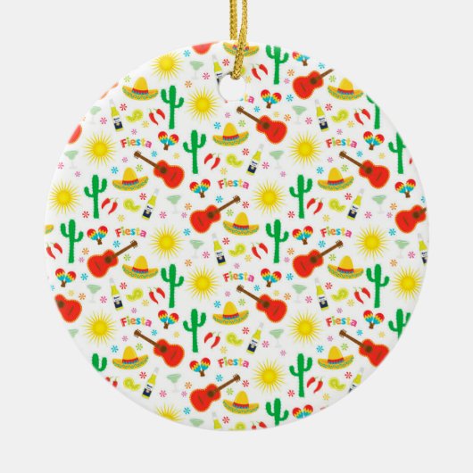 Kleurrijk Mexicaans Kerstornament Keramisch Ornament (Voorkant)