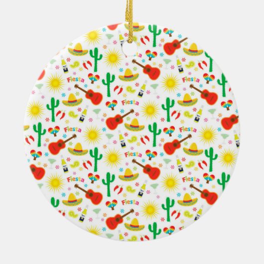 Kleurrijk Mexicaans Kerstornament Keramisch Ornament (Achterkant)