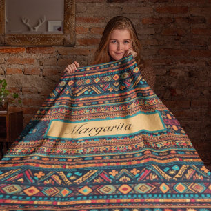 Kleurrijk Mexicaans patroon aanpasbaar Fleece Deken