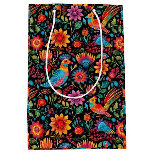 Kleurrijk Mexicaans patroon Medium Cadeauzakje (Voorkant)