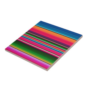 Kleurrijk Mexicaans Serape Deken Strepen Design Tegeltje