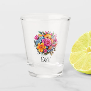 Kleurrijk Mexicaans volks kunst bloemmotief met ei Shot Glas