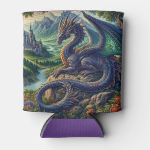 Kleurrijk, middeleeuws Drakenkasteel Blikjeskoeler