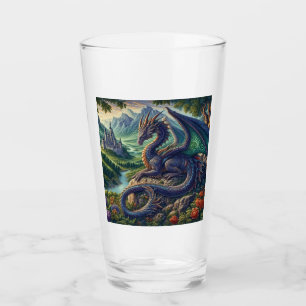 Kleurrijk, middeleeuws Drakenkasteel Glas