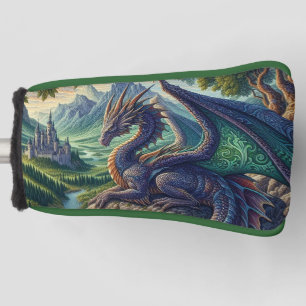 Kleurrijk, middeleeuws Drakenkasteel Golfheadcover