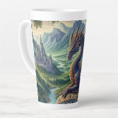 Kleurrijk, middeleeuws Drakenkasteel Latte Mok (Linkerhoek)