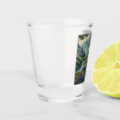 Kleurrijk, middeleeuws Drakenkasteel Shot Glas (Links)