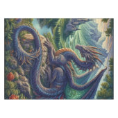 Kleurrijk, middeleeuws Drakenkasteel Tafelkleed (Voorkant (Horizontaal))