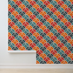 Kleurrijk midden-eeuw modern stijlpatroon behang