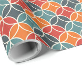 Kleurrijk midden-eeuw modern stijlpatroon cadeaupapier (Rol Hoek)