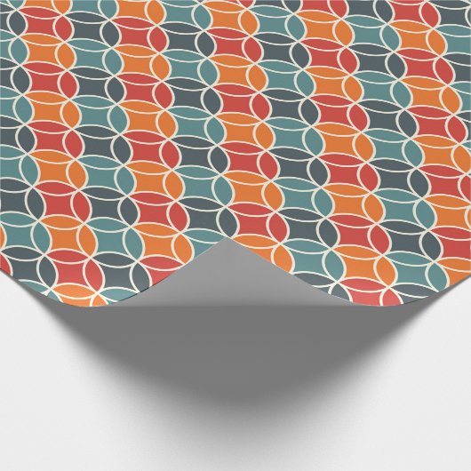 Kleurrijk midden-eeuw modern stijlpatroon cadeaupapier (Hoek)