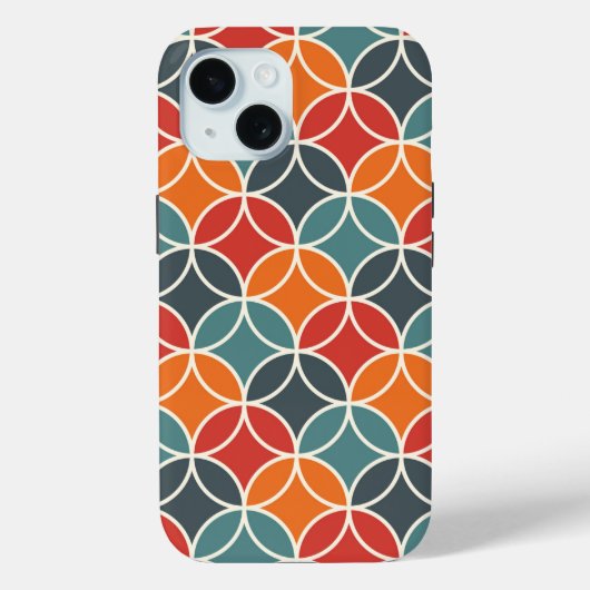 Kleurrijk midden-eeuw modern stijlpatroon Case-Mate iPhone case (Achterkant)
