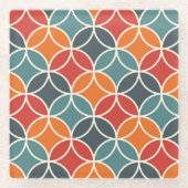 Kleurrijk midden-eeuw modern stijlpatroon glazen onderzetter (Voorkant)