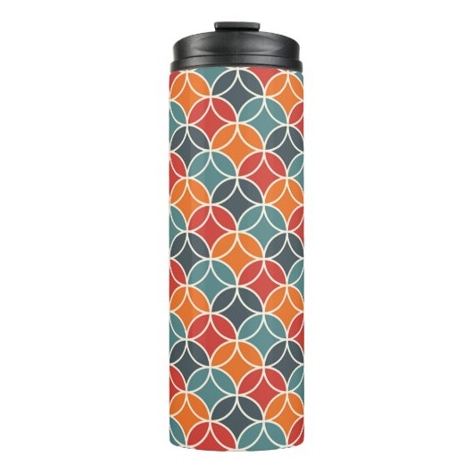 Kleurrijk midden-eeuw modern stijlpatroon thermosbeker (Voorkant)