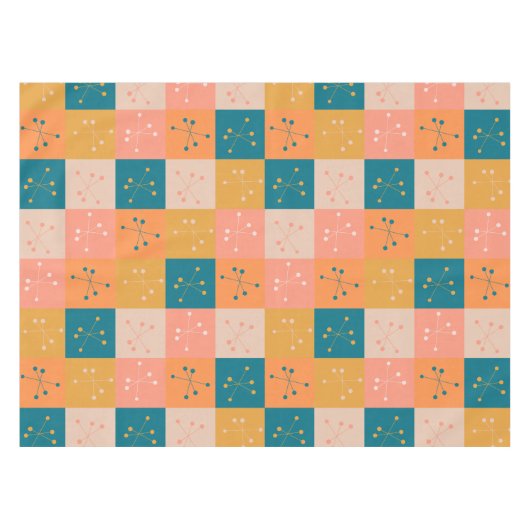 Kleurrijk middenpatroon van modern atoommotif tafelkleed (Voorkant (Horizontaal))