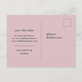 Kleurrijk minimalisme | Charcoal Blue De datum ops Uitnodiging Briefkaart (Achterkant)