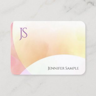 Kleurrijk minimalistisch monogram Eenvoudig elegan Visitekaartje