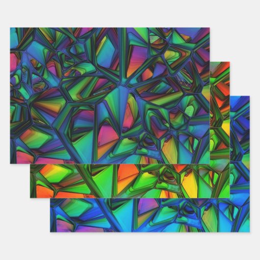 Kleurrijk modern Abstract Inpakpapier Vel (Set)