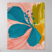 Kleurrijk modern, Abstract kunstlicht roze blauw Poster (Voorkant)