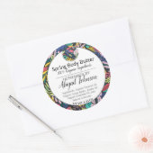 Kleurrijk modern blaasje met schuifknop / scrub-la ronde sticker (Envelop)