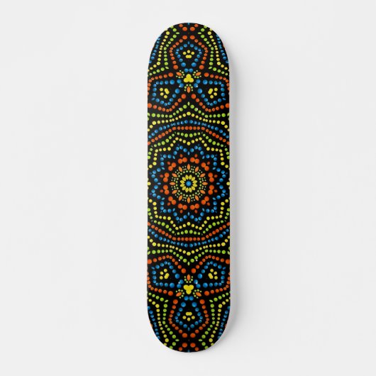 Kleurrijk Modern Cool & Trendy Dot Art Skateboard (Voorkant)