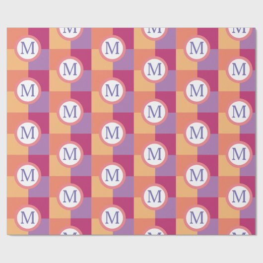 Kleurrijk Modern Custom Monogram Initiaal Cadeaupapier (Vlak)
