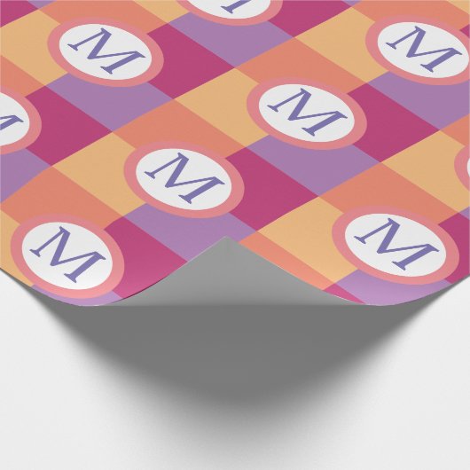 Kleurrijk Modern Custom Monogram Initiaal Cadeaupapier (Hoek)