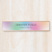 Kleurrijk Modern Eenvoudig Regenboog Sjabloon Roos Deurbordje (Voorkant)