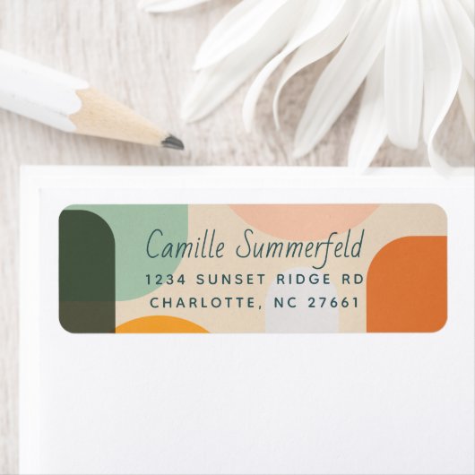 Kleurrijk modern formaat Retouradres Etiket (Insitu)