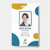 Kleurrijk modern foto personeel ID-badge Badge (Voorzijde)
