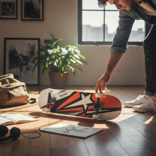 Kleurrijk Modern Geometrisch Abstract Sterpatroon Skateboard