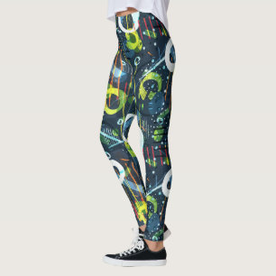 Kleurrijk modern geometrisch abstract vormpatroon leggings