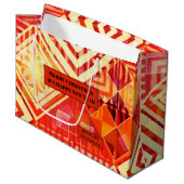 Kleurrijk modern geometrisch feestelijk ontwerp groot cadeauzakje (Voorkant Gekanteld)