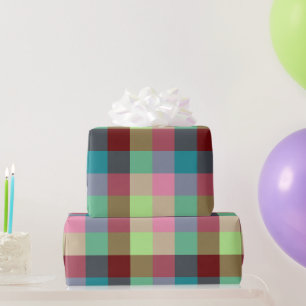 Kleurrijk modern geometrisch geruit naadloos patro cadeaupapier