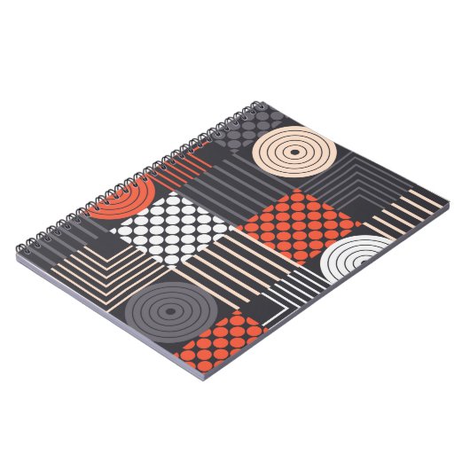 Kleurrijk modern geometrisch naadloos patroon notitieboek (Linkerzijde)