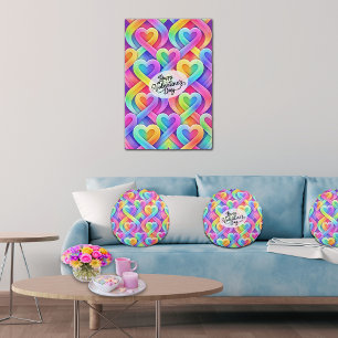 Kleurrijk Modern Hartjes Patroon Valentijnsdag Perfect Poster
