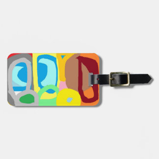 Kleurrijk, modern & helder bagagelabel met patroon