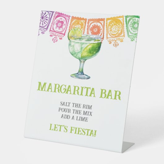 Kleurrijk modern Margarita Bar bord Reclamebord Met Voetstuk (Voorkant)