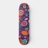Kleurrijk Modern Meisje Bloemen Patroon Skateboard (Voorkant)