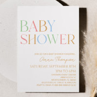 Kleurrijk modern minimalistisch Baby shower