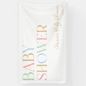 Kleurrijk modern minimalistisch Baby shower Spandoek (Verticaal)