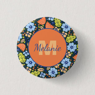 Kleurrijk Modern Mooie Bloem Patroon Persoonlijk Ronde Button 3,2 Cm