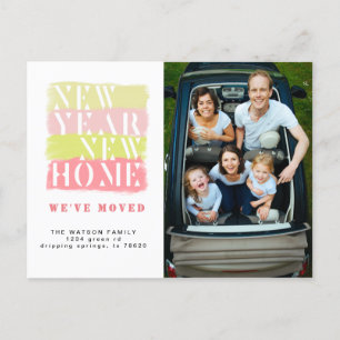 Kleurrijk Modern Moving Aankondiging Briefkaart