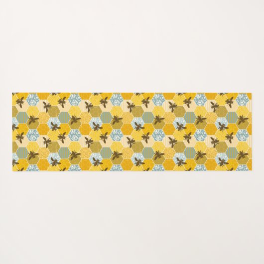 Kleurrijk modern Natuur bijen Apiary Pattern Yogamat (Achterkant (horizontaal))
