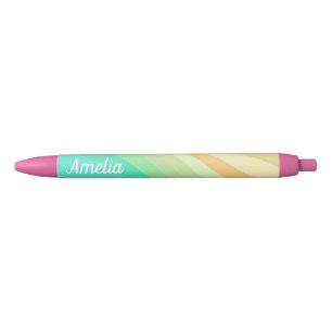 Kleurrijk modern pastel golvenpatroon gepersonalis zwarte inkt pen