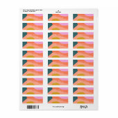 Kleurrijk modern Retro-adres Etiket (Full Sheet)