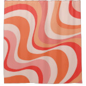 Kleurrijk modern retro golfontwerp douchegordijn (Voorkant)