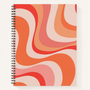 Kleurrijk modern retro golfontwerp notitieboek