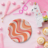 Kleurrijk modern retro golfontwerp papieren bordje (Feest)