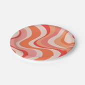 Kleurrijk modern retro golfontwerp papieren bordje (Gekanteld)